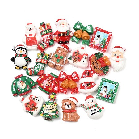 Christmas Opaque Resin Cabochons CRES-Z015-01A-1