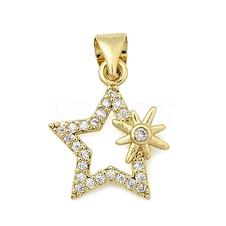 Brass Micro Pave Cubic Zirconia Pendants KK-I360-077G-1