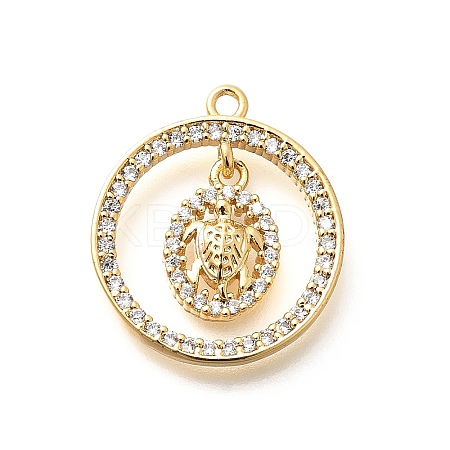 Brass Micro Pave Cubic Zirconia Pendants KK-G519-05G-04-1