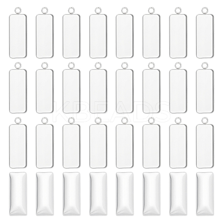 30Pcs 304 Stainless Steel Pendant Cabochon Settings STAS-UN0063-45-1