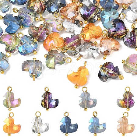 45Pcs 9 Colors Glass Charms PALLOY-YW00136-1