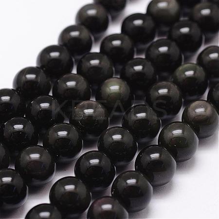 Natural Obsidian Beads Strands G-D838-12mm-04-1
