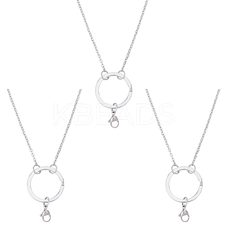 3Pcs 304 Stainless Steel Cable Chain Necklaces Making NJEW-DR00012-1