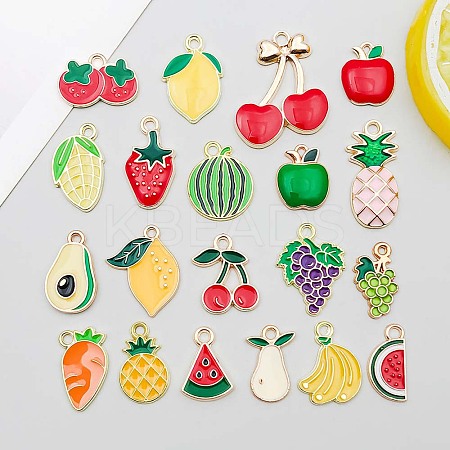 20Pcs Alloy Enamel Pendants PALLOY-D314-02G-1