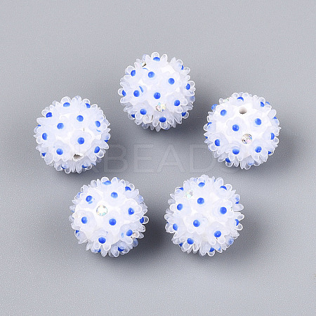 Handmade Polymer Clay Rhinestone with Resin Daisy Flower CLAY-T022-02C-1