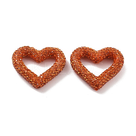 Heart Shape Polymer Clay Rhinestone Beads CLAY-NH0001-09A-11-1