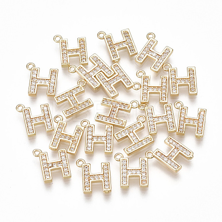 Brass Cubic Zirconia Charms KK-S348-330H-1