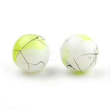 Drawbench & Baking Paint Glass Beads Strands GLAA-S176-16mm-08-1