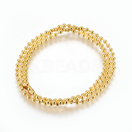 Stainless Steel Ball Chain Necklace Making MAK-L019-01C-G-1