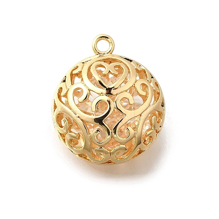 Brass with Cubic Zirconia Pendants KK-E792-28G-01-1