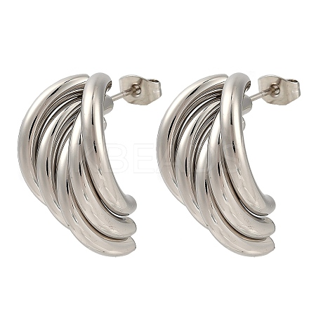 201 Stainless Steel Stud Earrings for Women EJEW-F345-02P-1