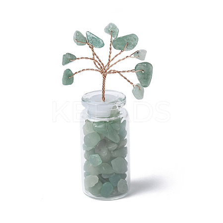 Natural Green Aventurine Chips Tree Decorations DJEW-P021-E02-1