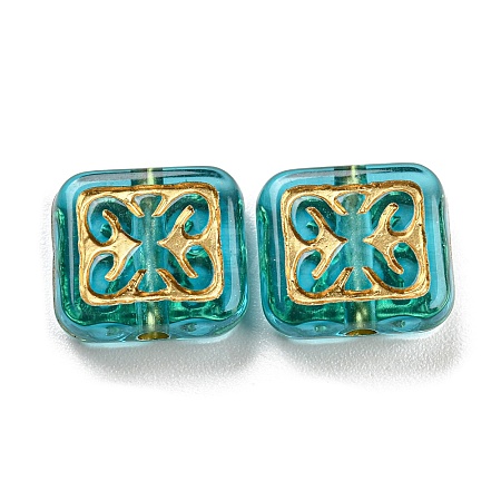 Plating Transparent Acrylic Beads OACR-A024-02C-1