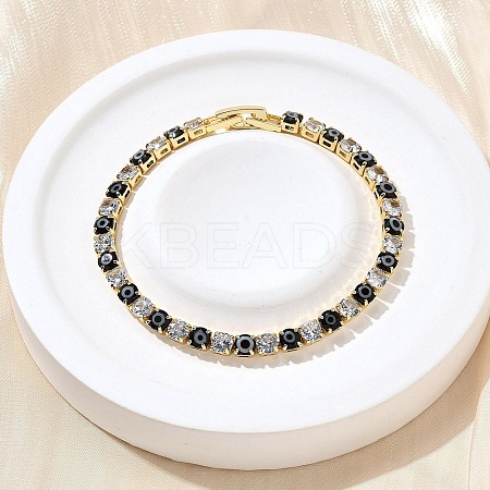 Brass Enamel Link & Charm Bracelets BJEW-Z094-02G-02B-1