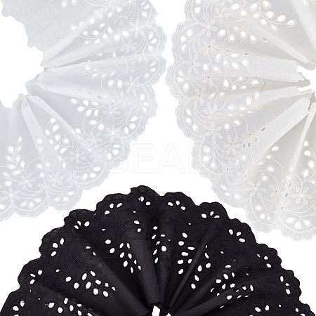 3 Colors Cotton Embroidery Flower Wavy Edged Lace Ribbons OCOR-AR0001-78-1