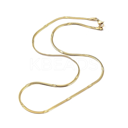 304 Stainless Steel Flat Snake Chain Necklaces for Women LS-NJEW-D058-04G-1