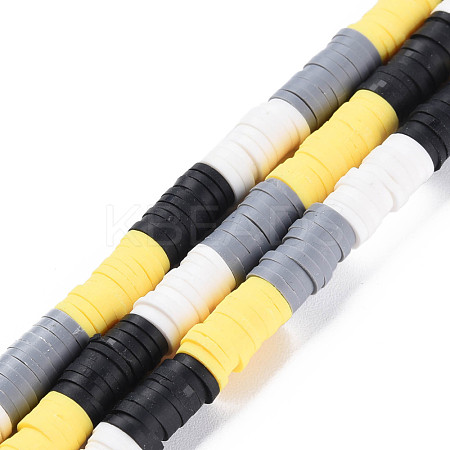 Fixed 4 Color Handmade Polymer Clay Bead Strands CLAY-S096-029B-1