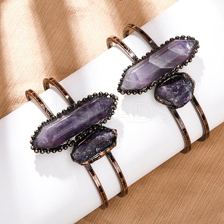 Natural Amethyst Beads Bangeles G-B150-05R-04-1
