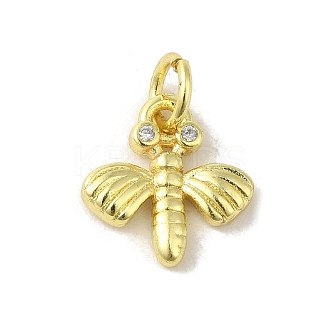 Brass Micro Pave Clear Cubic Zirconia Charms KK-M283-26A-01-1