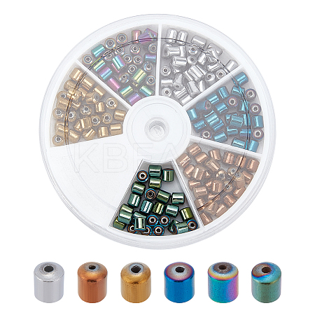 180Pcs 6 Colors Electroplate Non-magnetic Synthetic Hematite Beads Strands G-AR0004-36-1