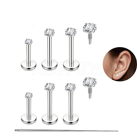 Titanium Alloy Internally Threaded Labret Bar EJEW-FS0001-32B-1