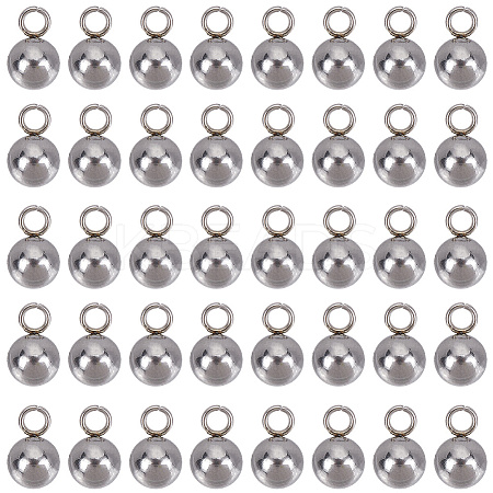 80Pcs 304 Stainless Steel Sphere Charms STAS-SC0010-03P-1