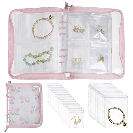 PVC Loose Leaf Jewelry Storage Bag ODIS-WH0038-90E-1