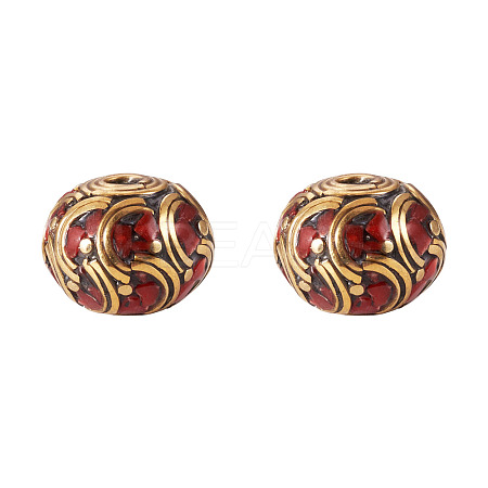 2Pcs Handmade Tibetan Style Beads KK-TA0008-43-1