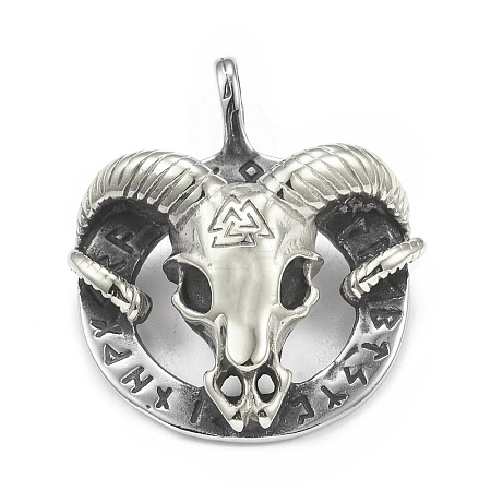 304 Stainless Steel Pendants STAS-G303-36AS-1