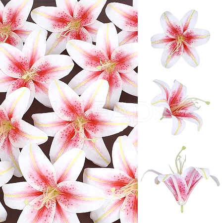 PVC Artificial Lily Flower Heads DIY-WH0591-594-1