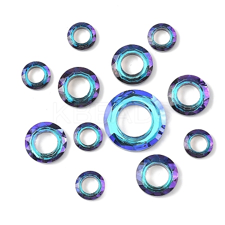 16Pcs 3 Styles Electroplate Glass Linking Rings GLAA-YW0005-28B-1