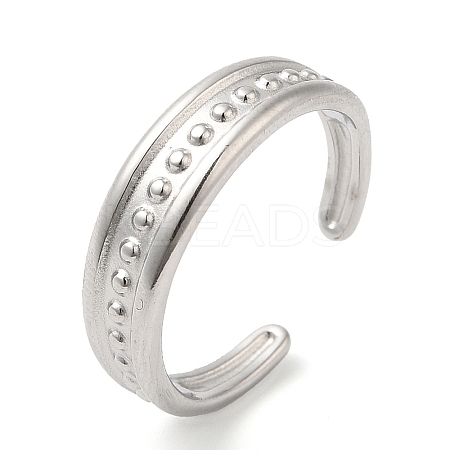 304 Stainless Steel Spot Open Cuff Ring for Women RJEW-I098-33P-1