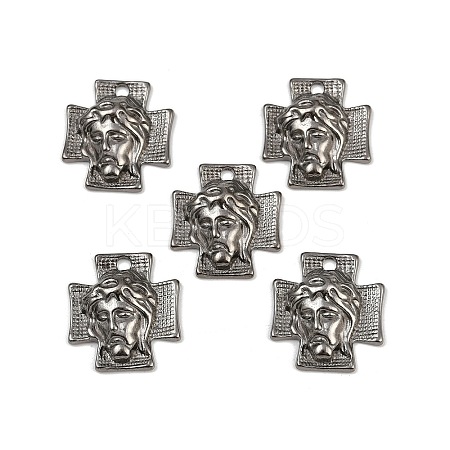 Tibetan Style Alloy Cross with Jesus Alloy Pendants for Easter Jewelry LS-K0P62051-1