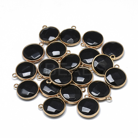 Dyed Natural Black Agate Pendants G-T073-01K-1