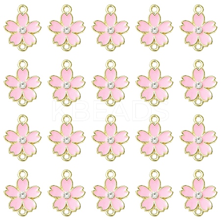 20Pcs Alloy Enamel 5-Petal Flower Connector Charms FIND-YW0009-33A-1