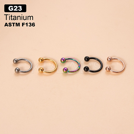 G23 Titanium Circular/Horseshoe Barbell Nose Rings WGFD71D-01-1