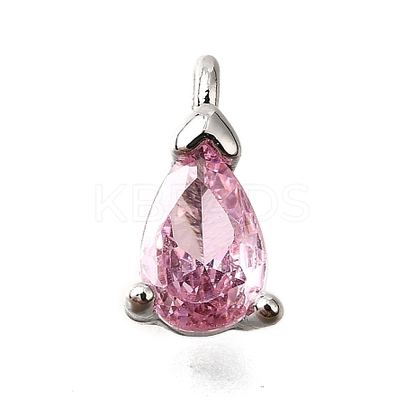 Brass Micro Pave Cubic Zirconia Pendants KK-D356-08C-P-1
