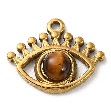 Natural Tiger Eye Eye Pendants LS-STAS-Q249-01G-03-1