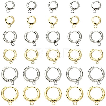 16Pcs 201 Stainless Steel Huggie Hoop Earring Findings STAS-FS0002-27A-1