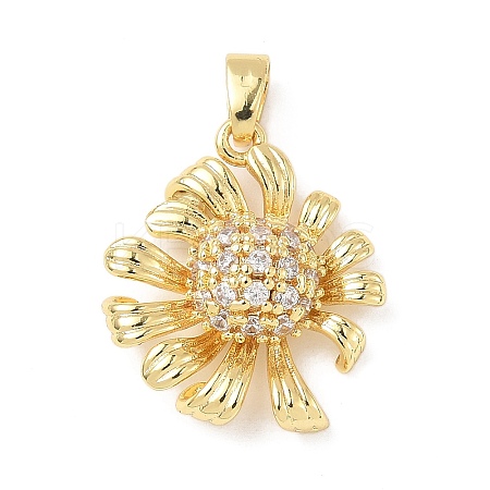 Brass Micro Pave Cubic Zirconia Pendants X-KK-D357-18G-1
