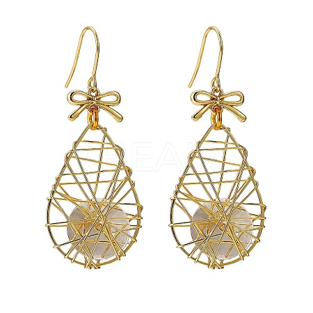 Eco-Friendly Teardrop Iron Pendants Dangle Earrings EJEW-PH01401-03-1
