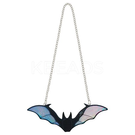 Acrylic Bat Hanging Suncatchers HJEW-WH0042-148B-1