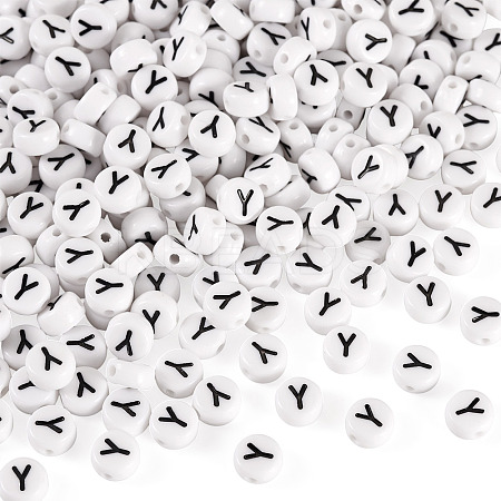 500Pcs Acrylic Beads SACR-TA0001-55Y-1