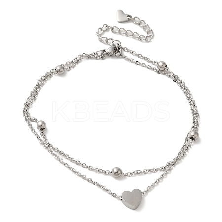 304 Stainless Steel 2-strand Chain Bracelets BJEW-L673-024P-1