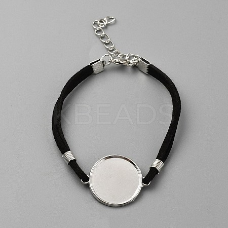 Black Faux Suede Cord Bracelet Making BJEW-WH0816-017P-1