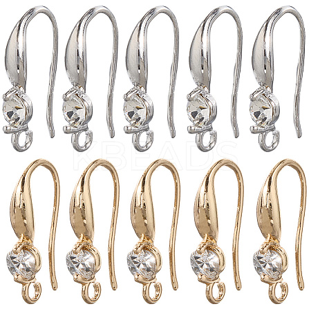 60Pcs 2 Colors Brass Wire Earring Findings FIND-SP0003-68A-1