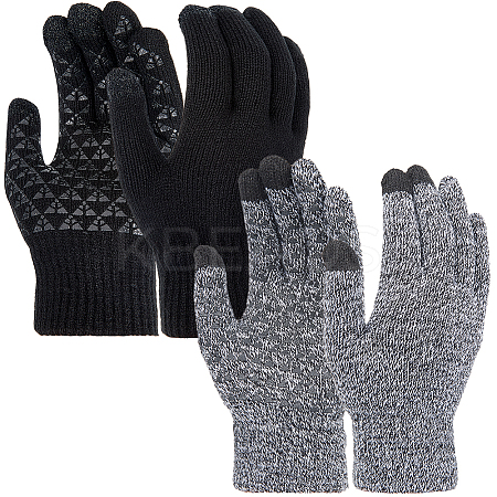 2 Pairs 2 Colors Polyester Gloves AJEW-GF0010-75-1