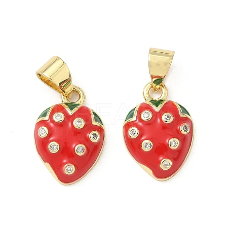 Brass Micro Pave Cubic Zirconia Pendants KK-S338-04G-1