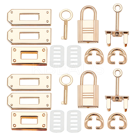WADORN 2 Sets Alloy Bag Lock Clasp Set FIND-WR0006-89-1