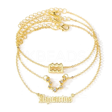 3Pcs Alloy Rhinestones Anklets LS-AJEW-S083-01G-03-1